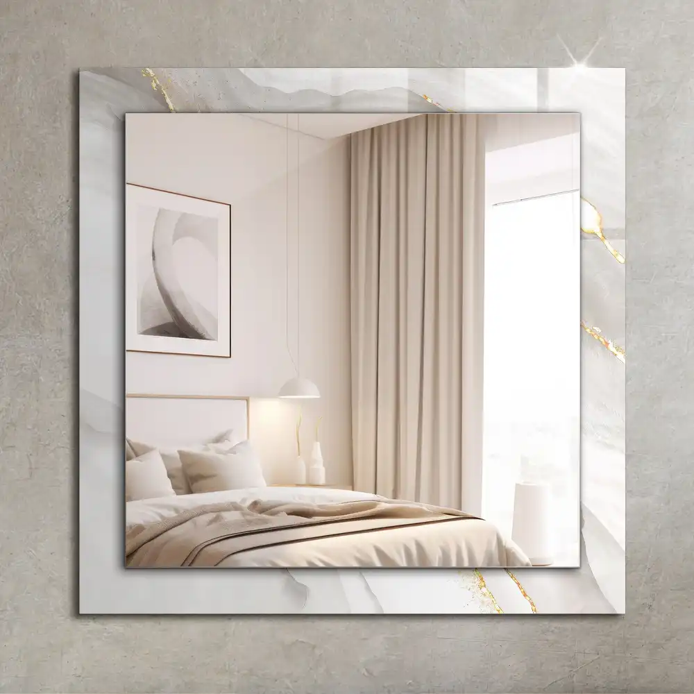 Rectangle decorative mirror Gray marble
