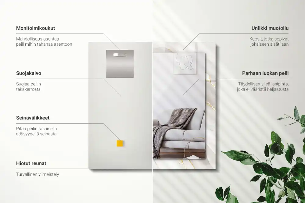 Rectangle decorative mirror Gray marble