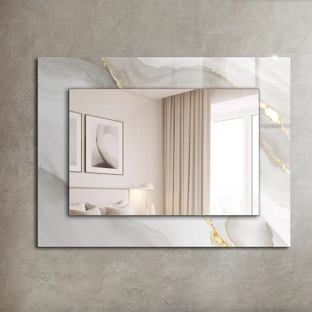 Rectangle decorative mirror Gray marble
