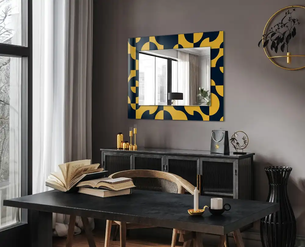 Rectangular wall mirror design Abstract geometric pattern