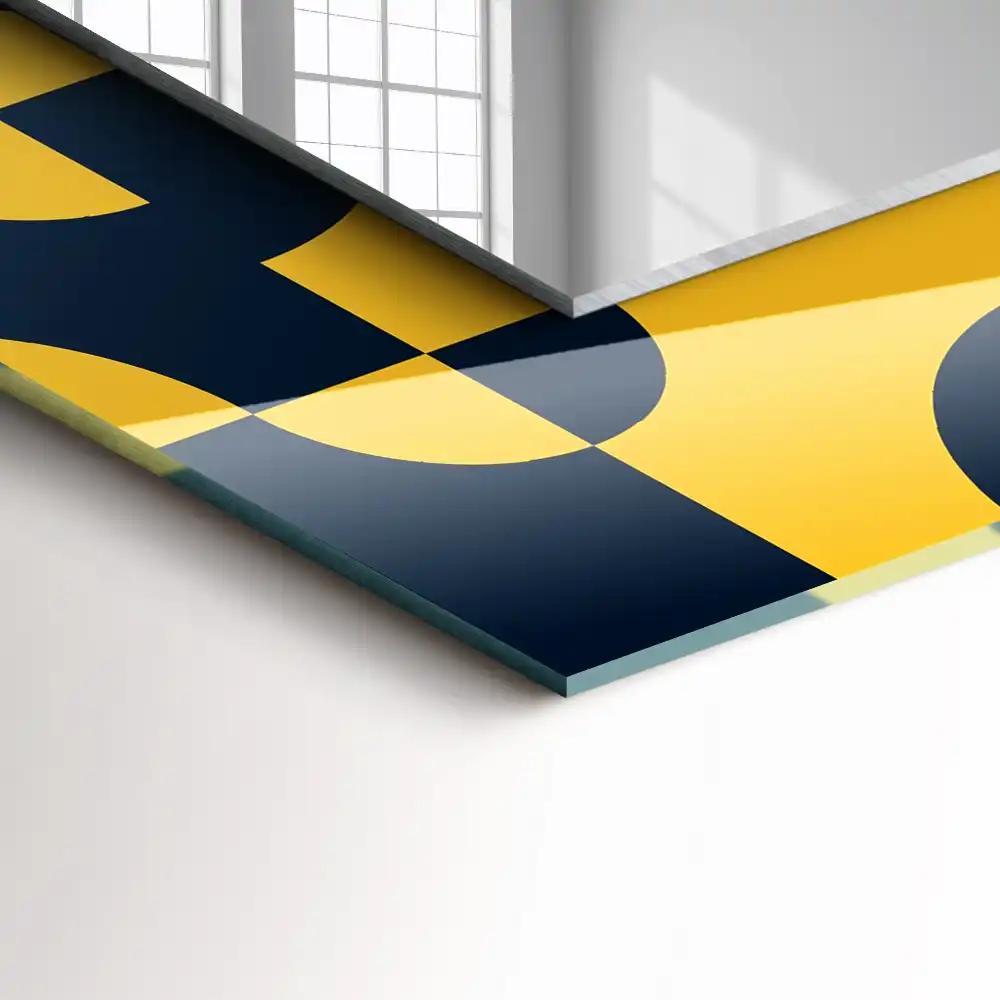 Rectangular wall mirror design Abstract geometric pattern