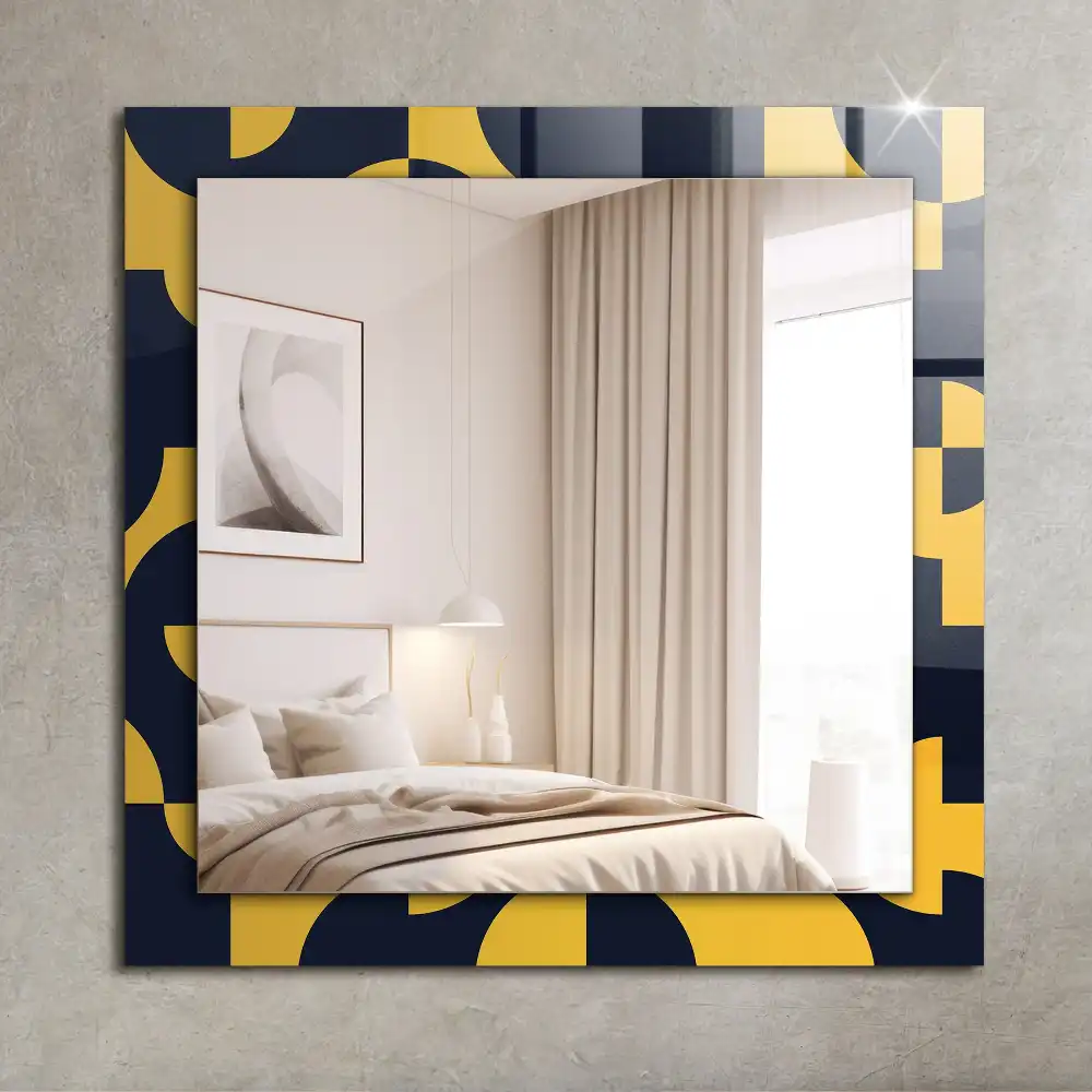 Rectangular wall mirror design Abstract geometric pattern