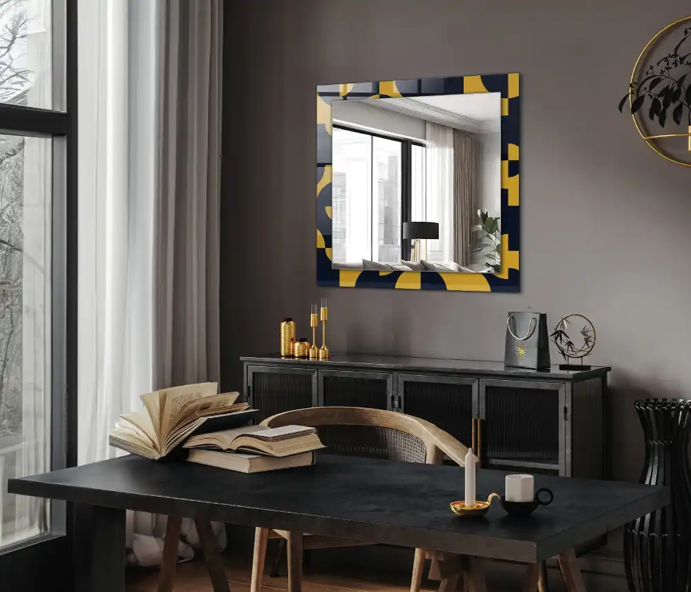 Rectangular wall mirror design Abstract geometric pattern
