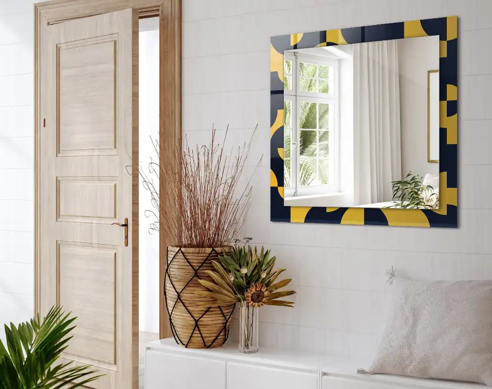 Rectangular wall mirror design Abstract geometric pattern