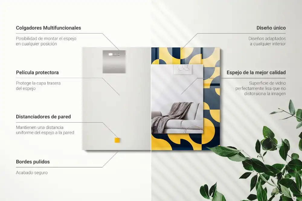 Rectangular wall mirror design Abstract geometric pattern