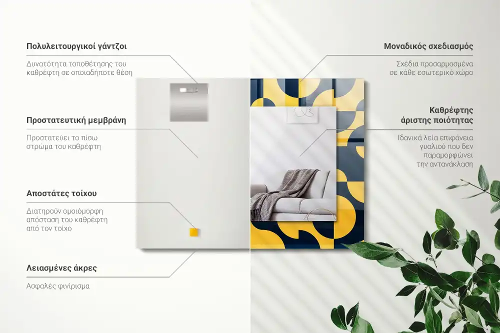 Rectangular wall mirror design Abstract geometric pattern