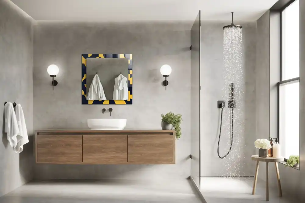 Rectangular wall mirror design Abstract geometric pattern