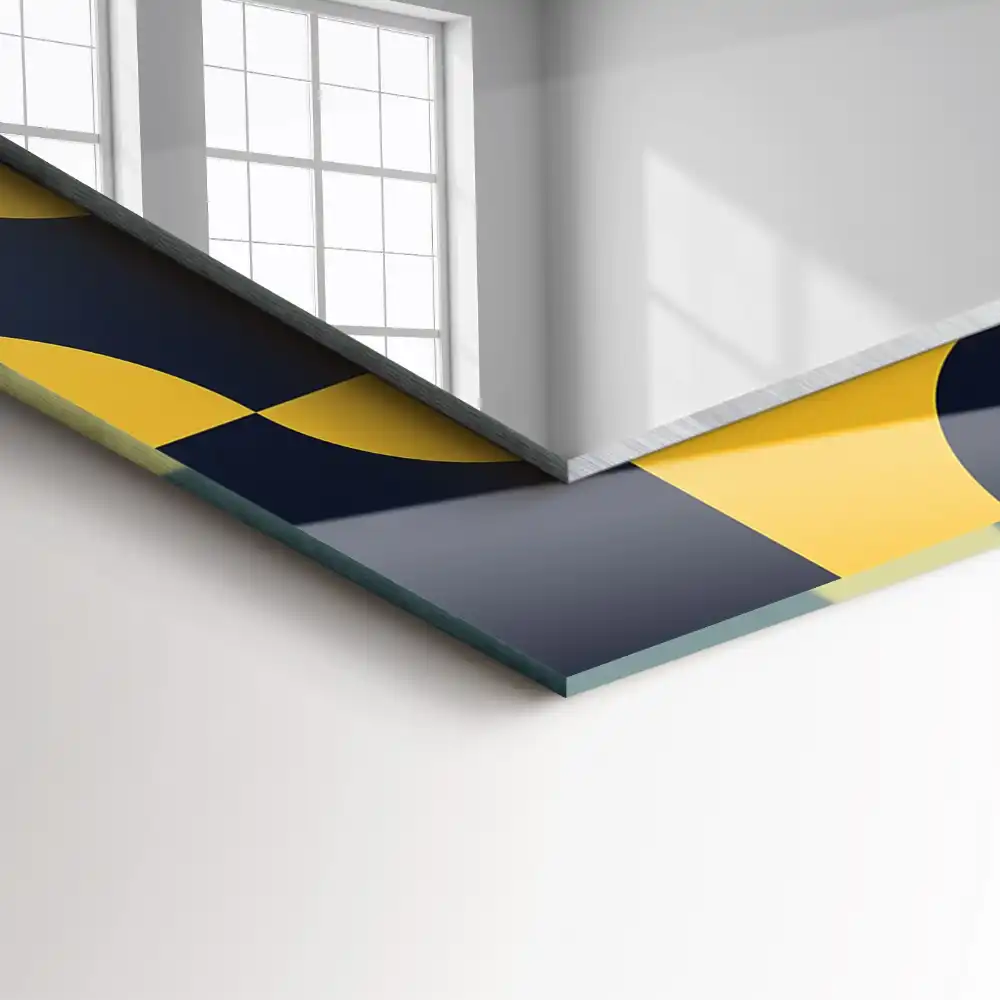 Rectangular wall mirror design Abstract geometric pattern