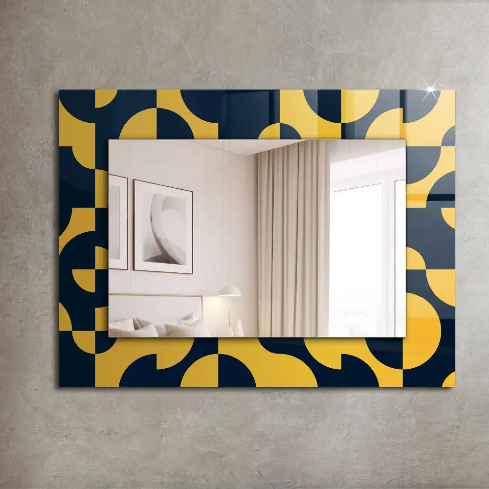 Rectangular wall mirror design Abstract geometric pattern