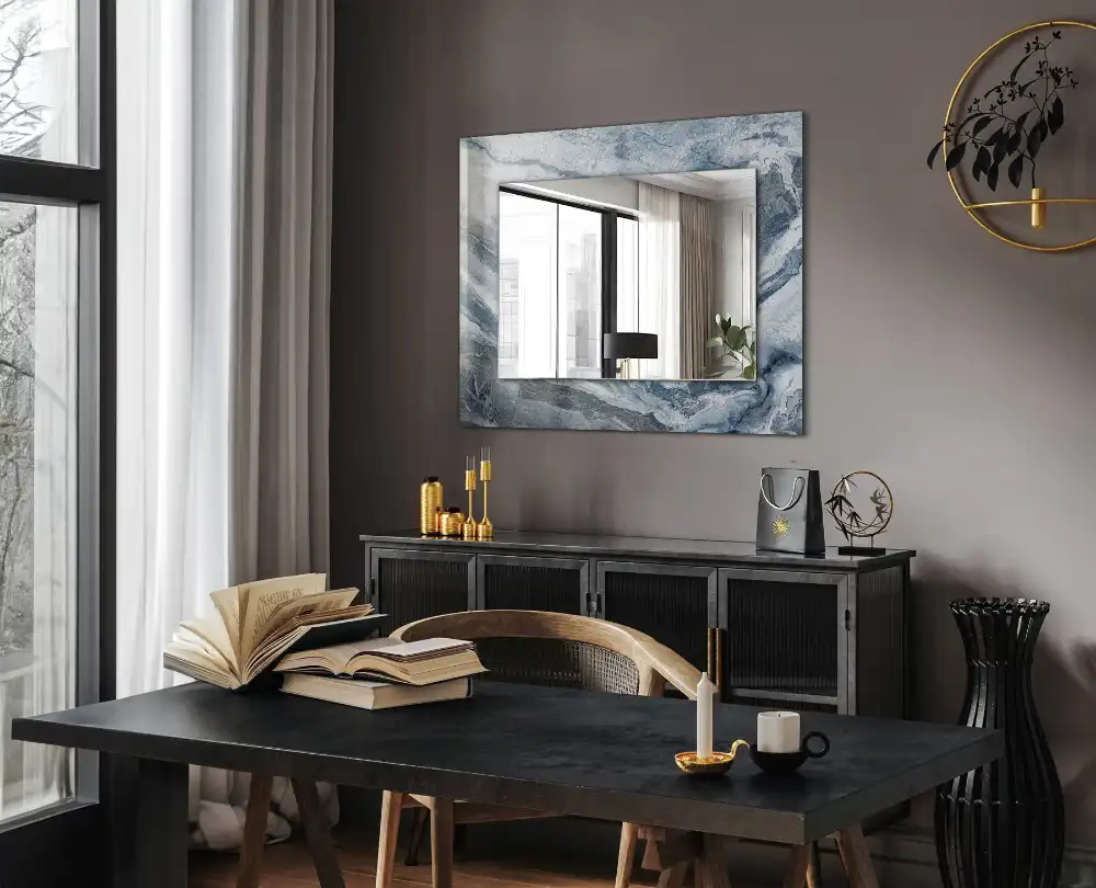 Rectangular decorative mirror Marble in shades
