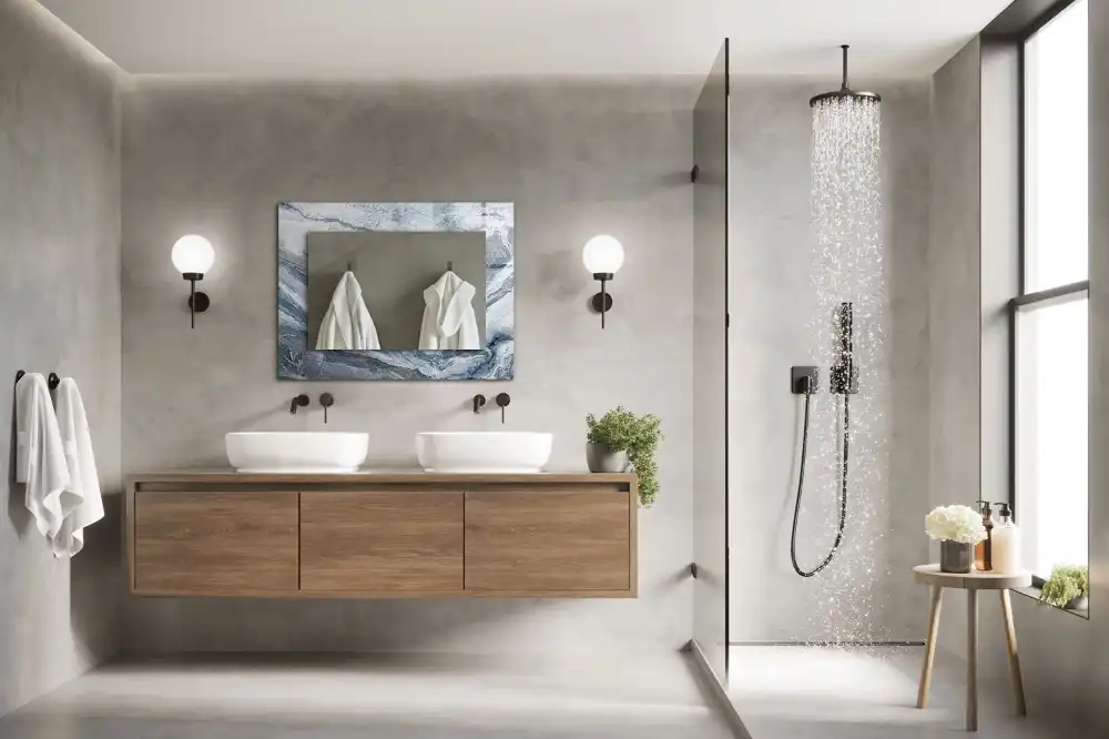 Rectangular decorative mirror Marble in shades