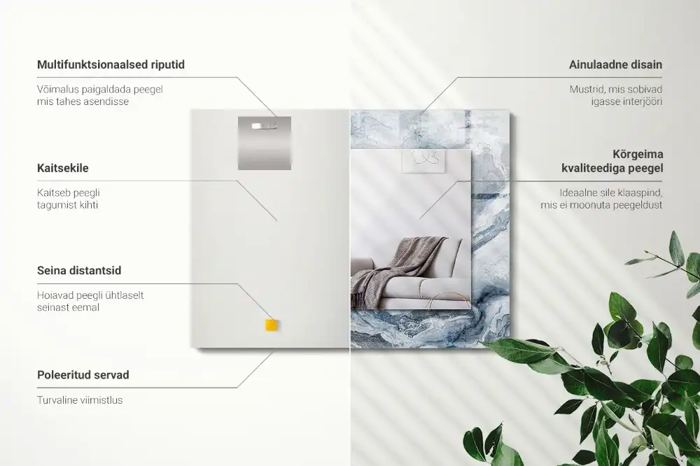 Rectangular decorative mirror Marble in shades