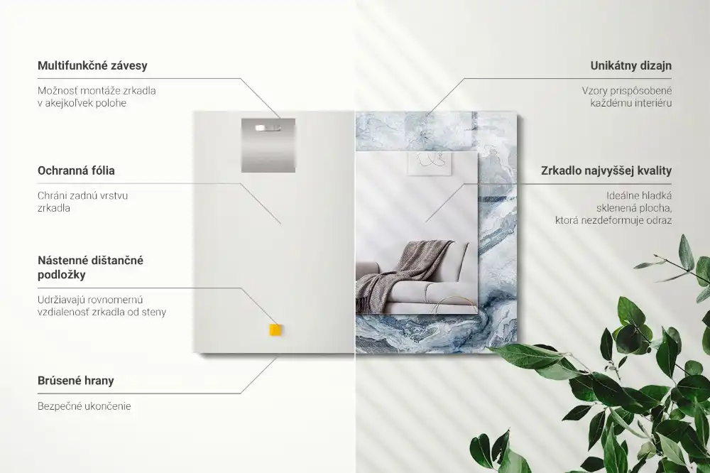 Rectangular decorative mirror Marble in shades