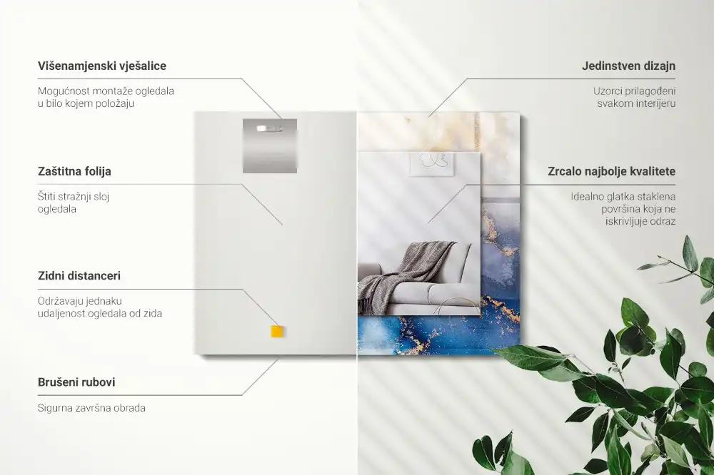 Rectangular mirror print Abstract plastic art