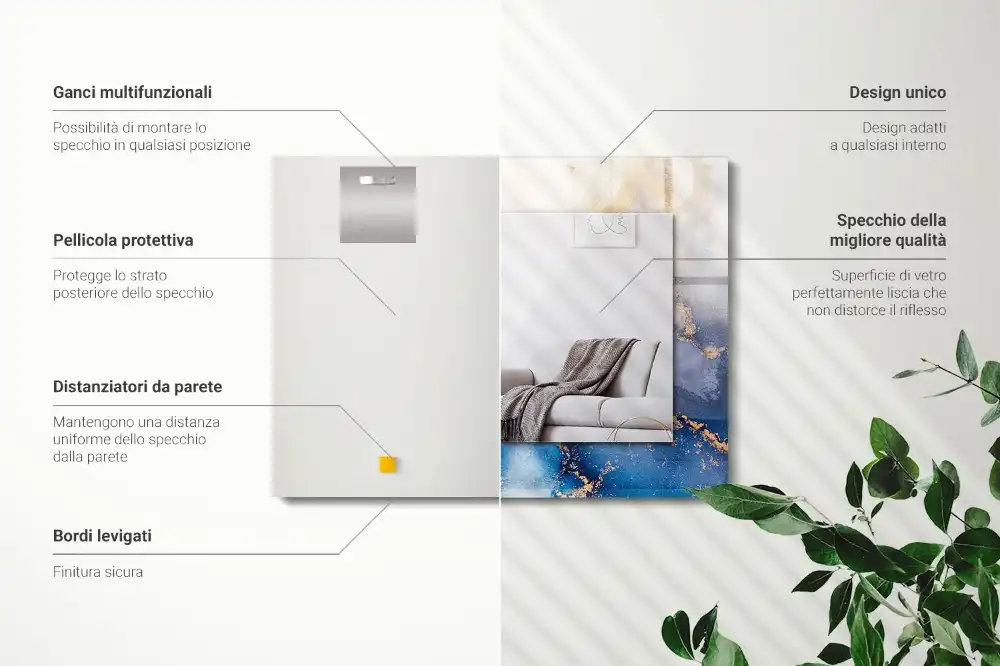 Rectangular mirror print Abstract plastic art