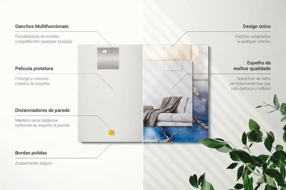 Rectangular mirror print Abstract plastic art