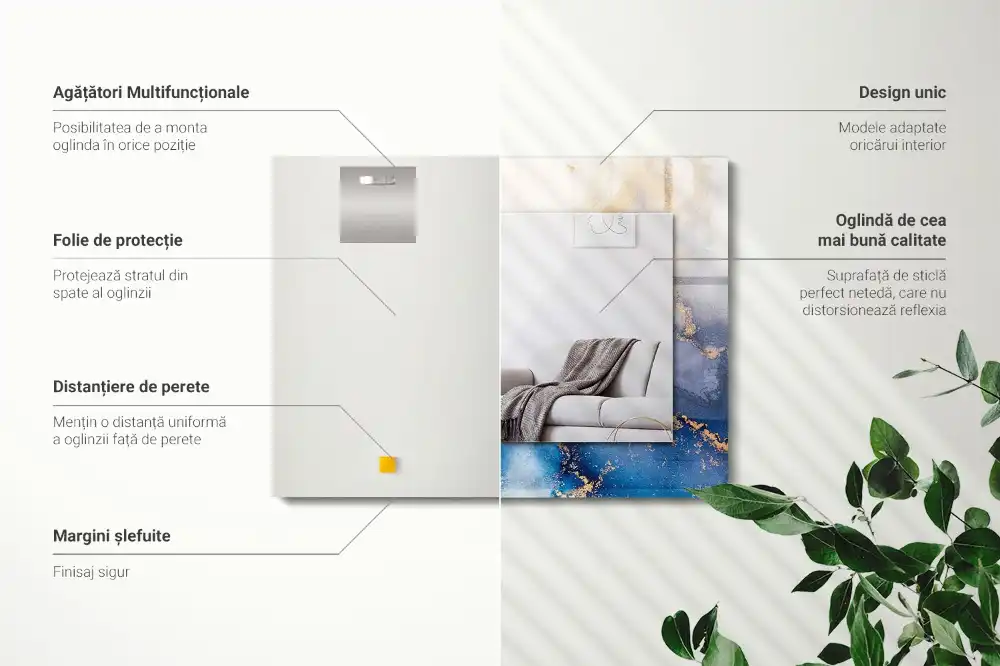 Rectangular mirror print Abstract plastic art