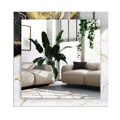 Rectangle decorative mirror Abstract gold art