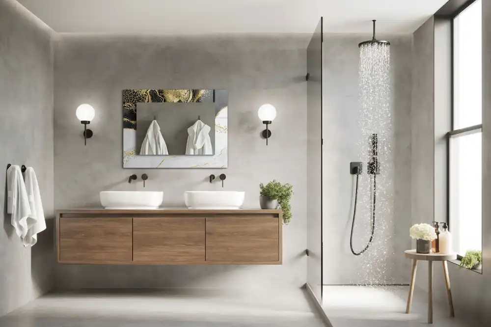 Rectangle decorative mirror Abstract gold art