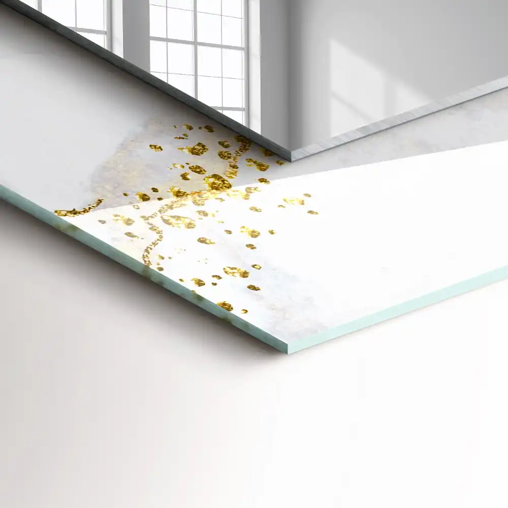 Rectangle decorative mirror Abstract gold art