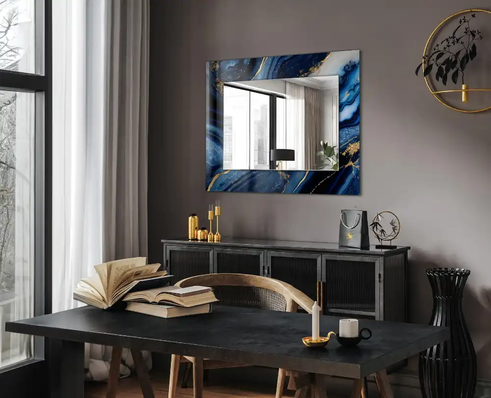 Rectangular decorative mirror Abstract Marble Art