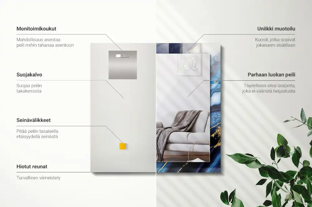 Rectangular decorative mirror Abstract Marble Art