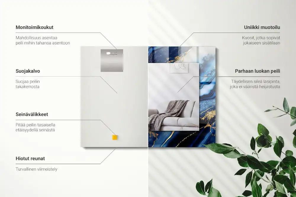 Rectangular decorative mirror Abstract Marble Art