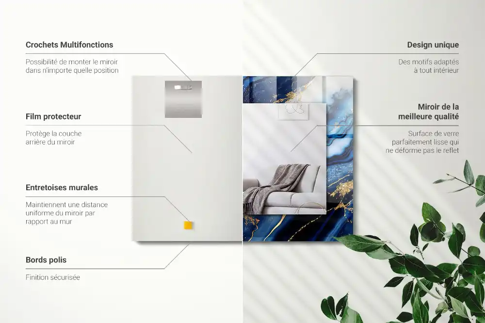 Rectangular decorative mirror Abstract Marble Art