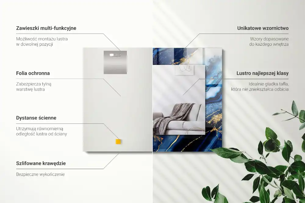 Rectangular decorative mirror Abstract Marble Art