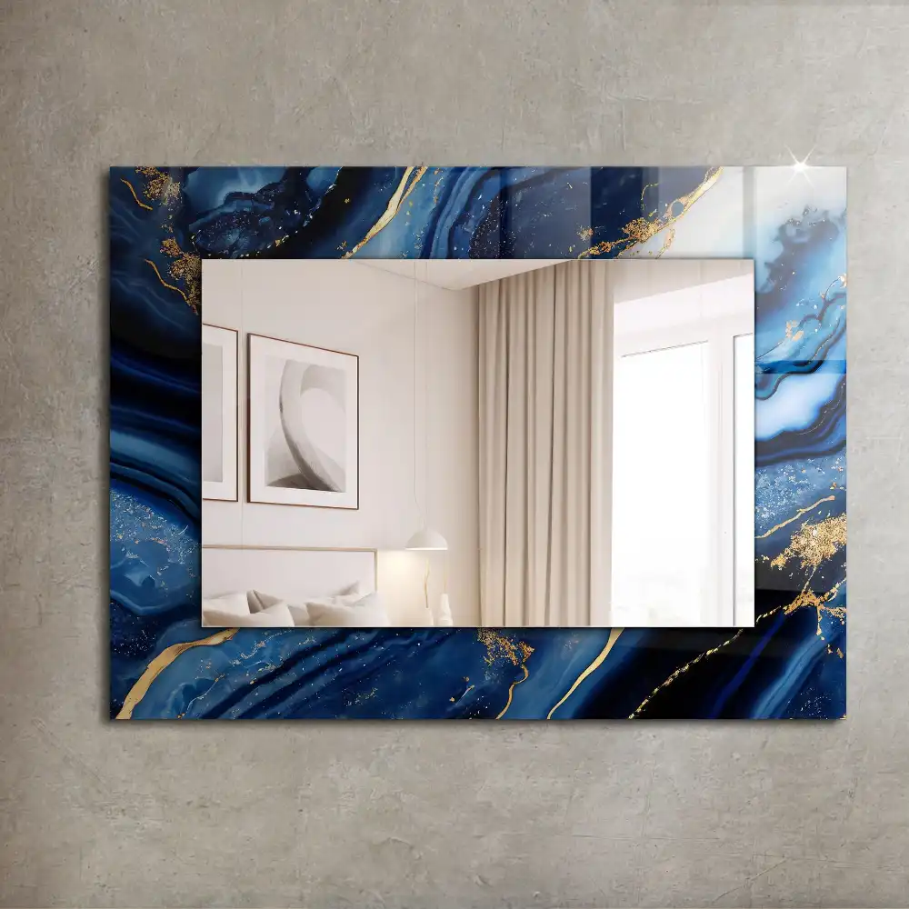Rectangular decorative mirror Abstract Marble Art