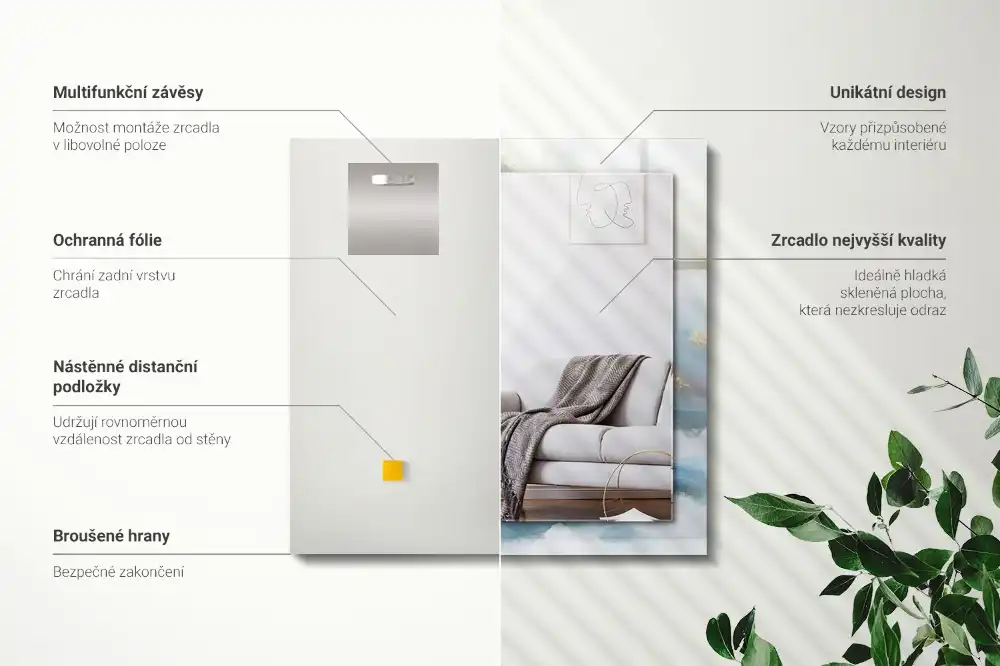 Rectangular mirror print Mountains in the fog