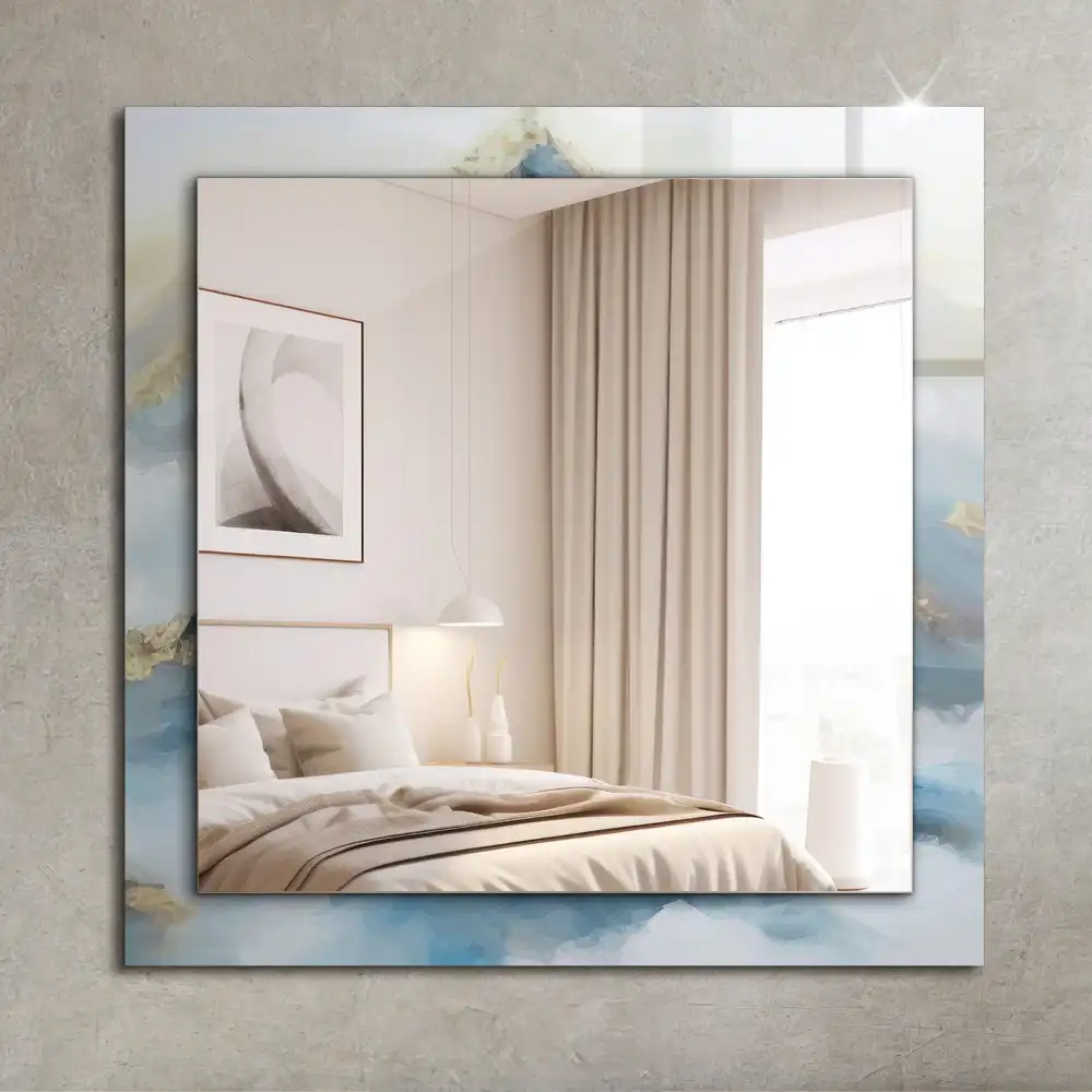 Rectangular mirror print Mountains in the fog