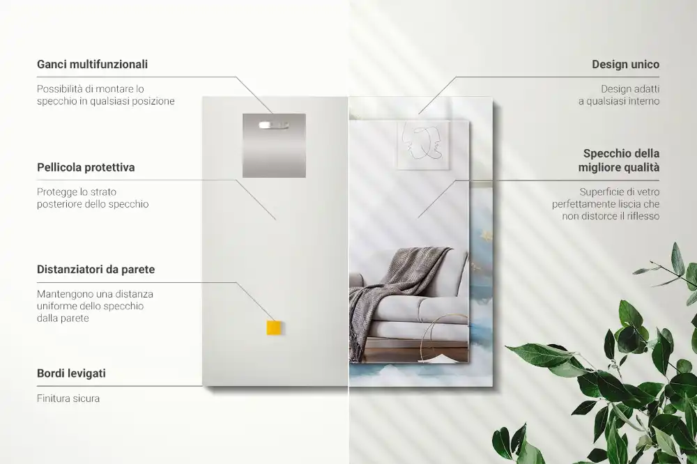 Rectangular mirror print Mountains in the fog