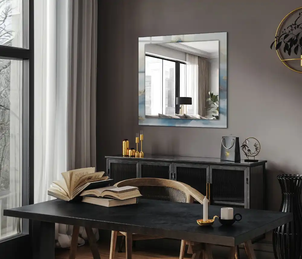 Rectangular mirror print Mountains in the fog