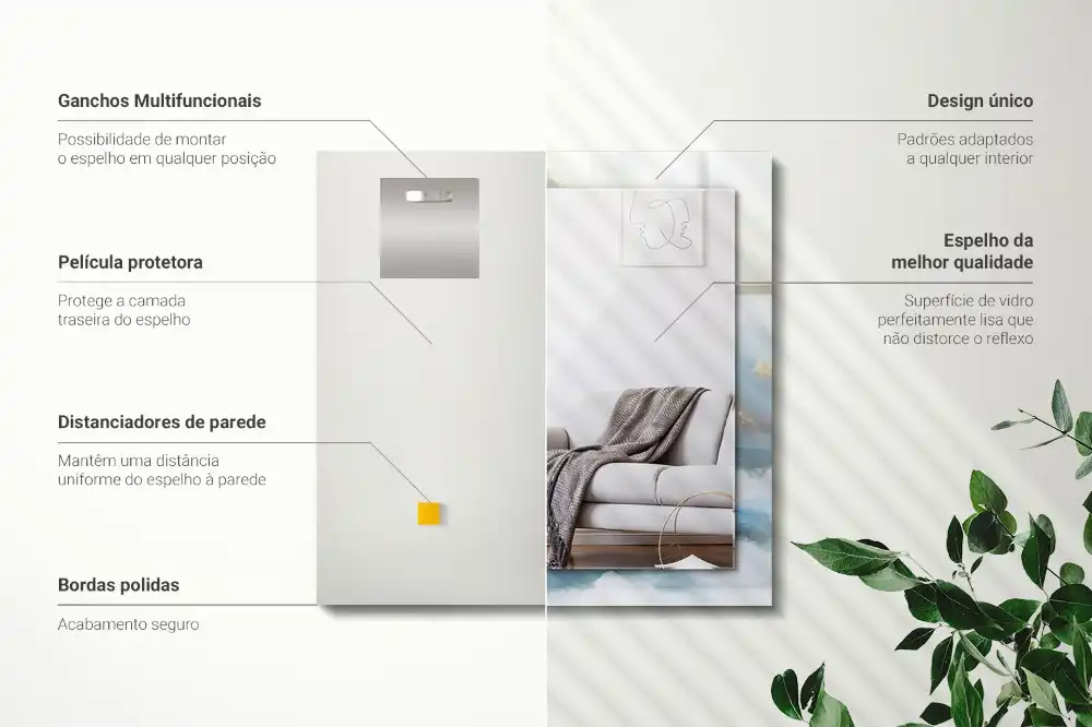 Rectangular mirror print Mountains in the fog