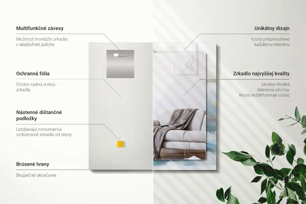 Rectangular mirror print Mountains in the fog