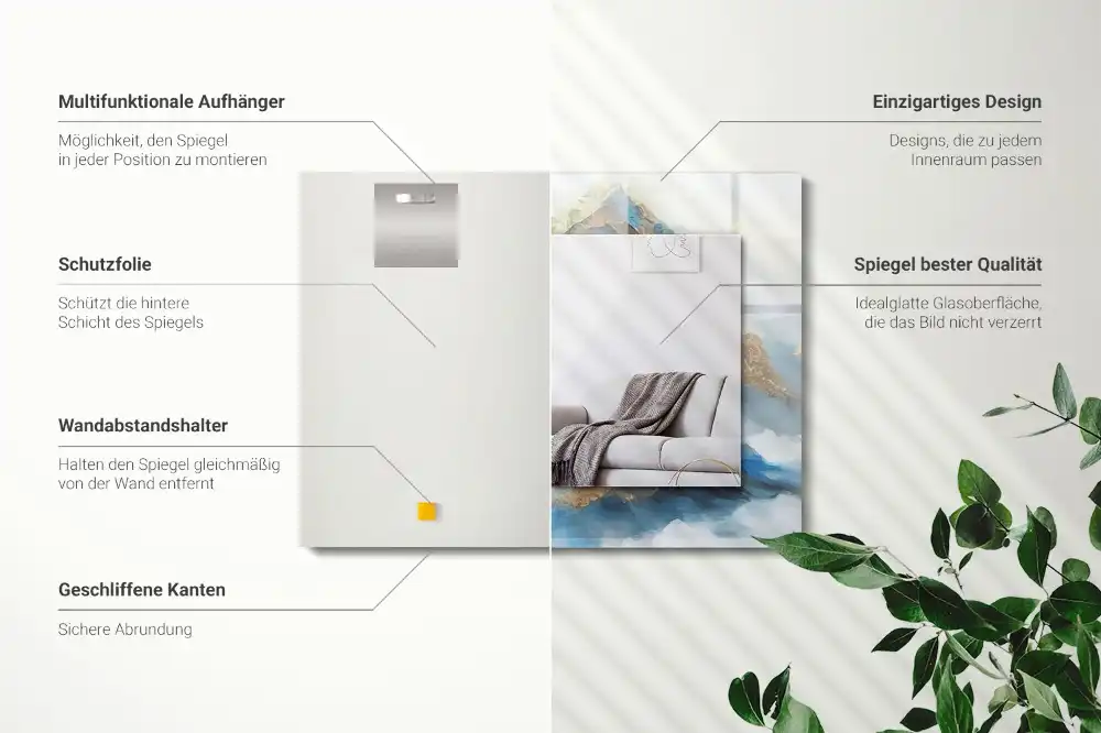 Rectangular mirror print Mountains in the fog