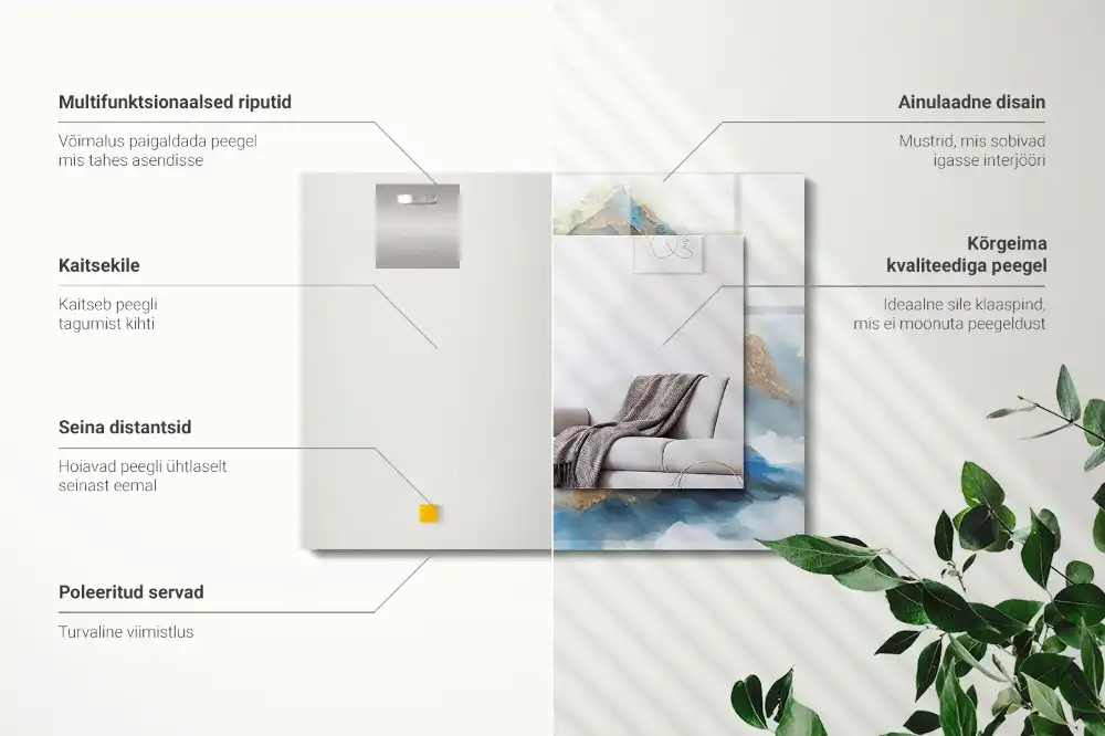 Rectangular mirror print Mountains in the fog