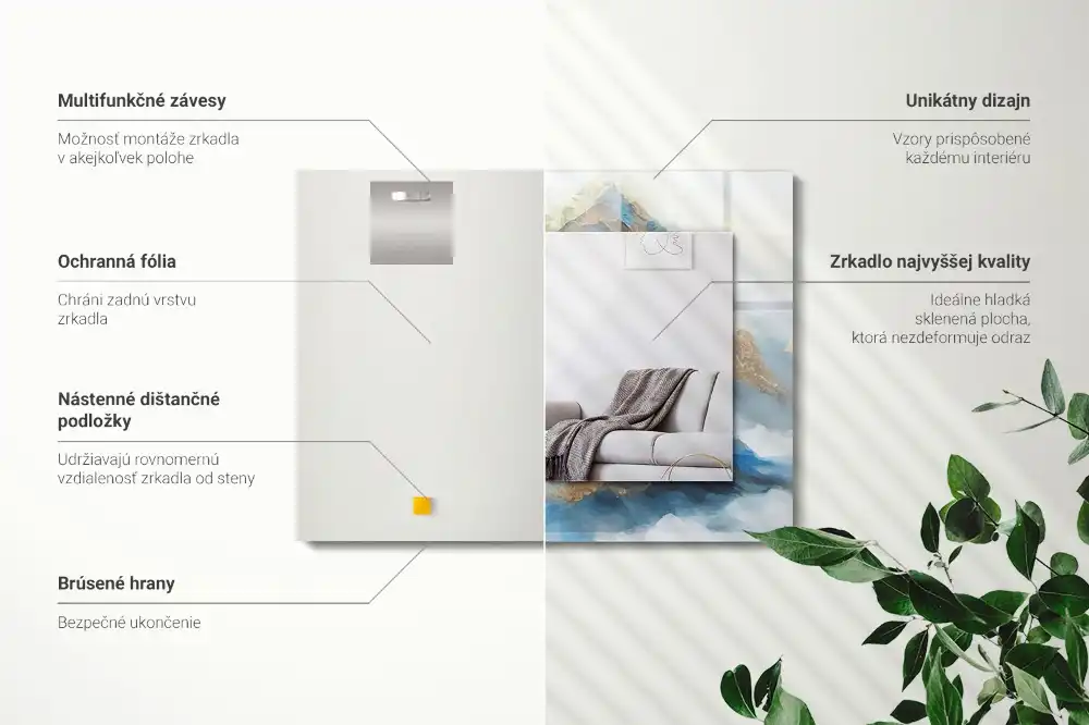 Rectangular mirror print Mountains in the fog