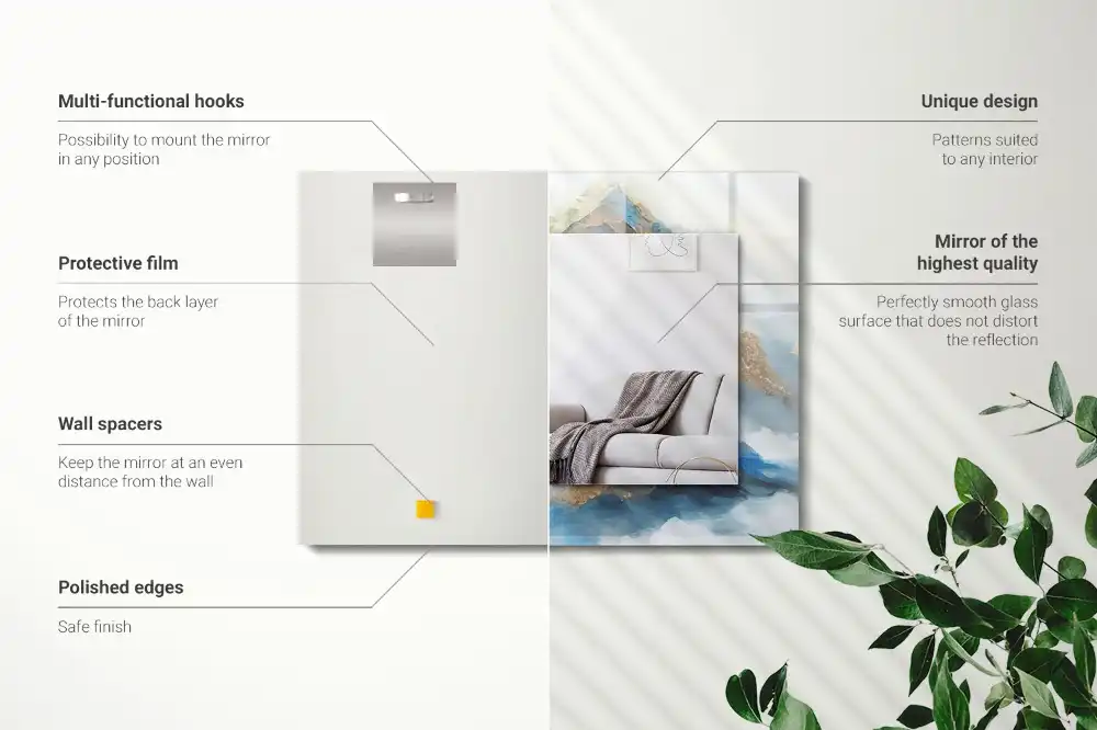 Rectangular mirror print Mountains in the fog