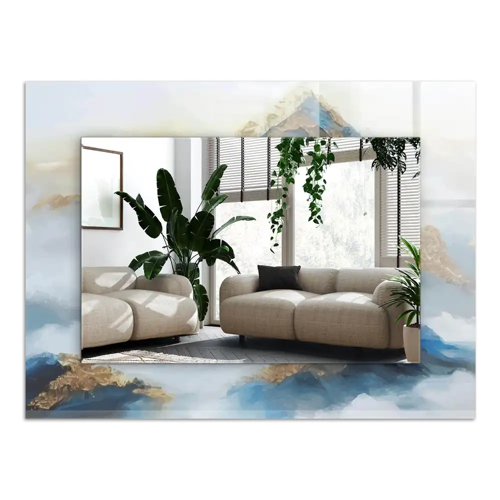 Rectangular mirror print Mountains in the fog