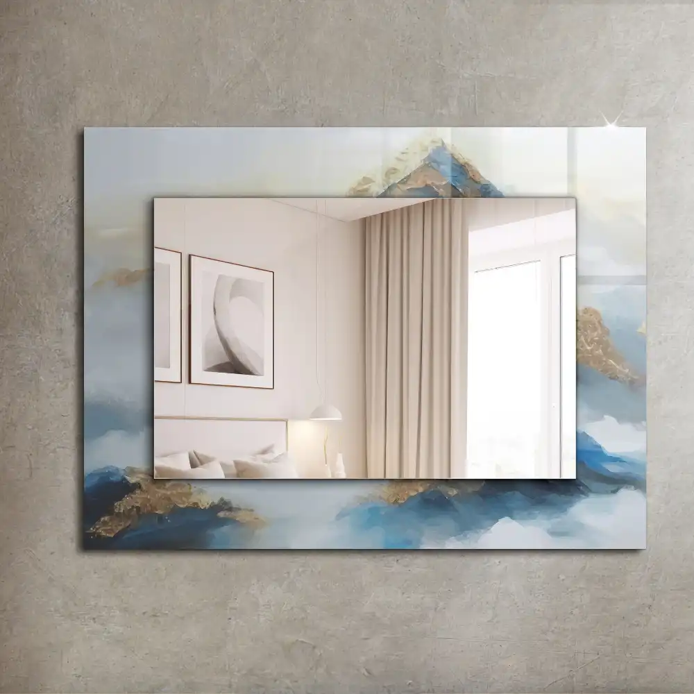 Rectangular mirror print Mountains in the fog