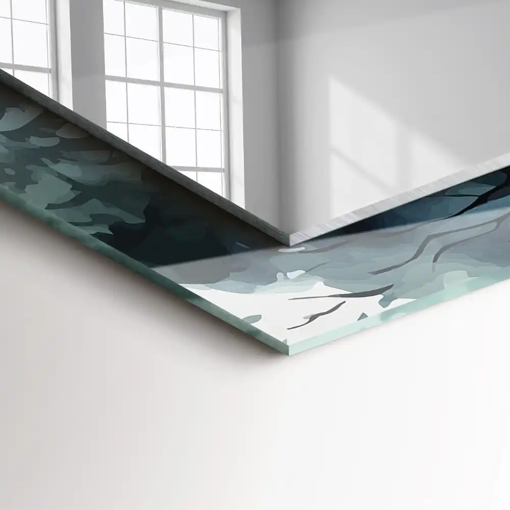 Rectangular decorative mirror Forest in the fog