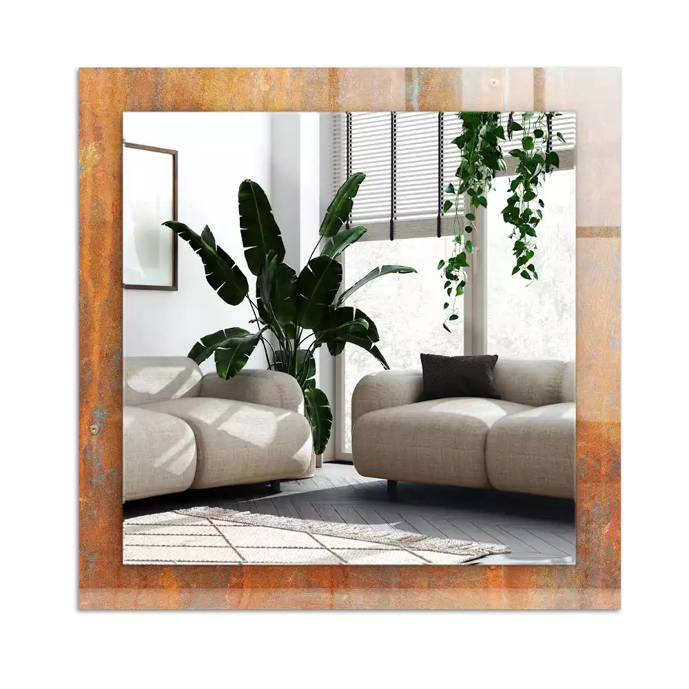 Rectangle decorative mirror Rust metal surface
