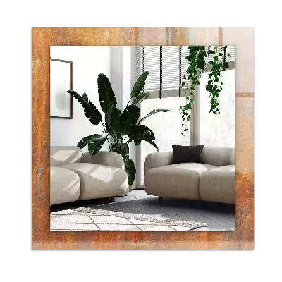 Rectangle decorative mirror Rust metal surface