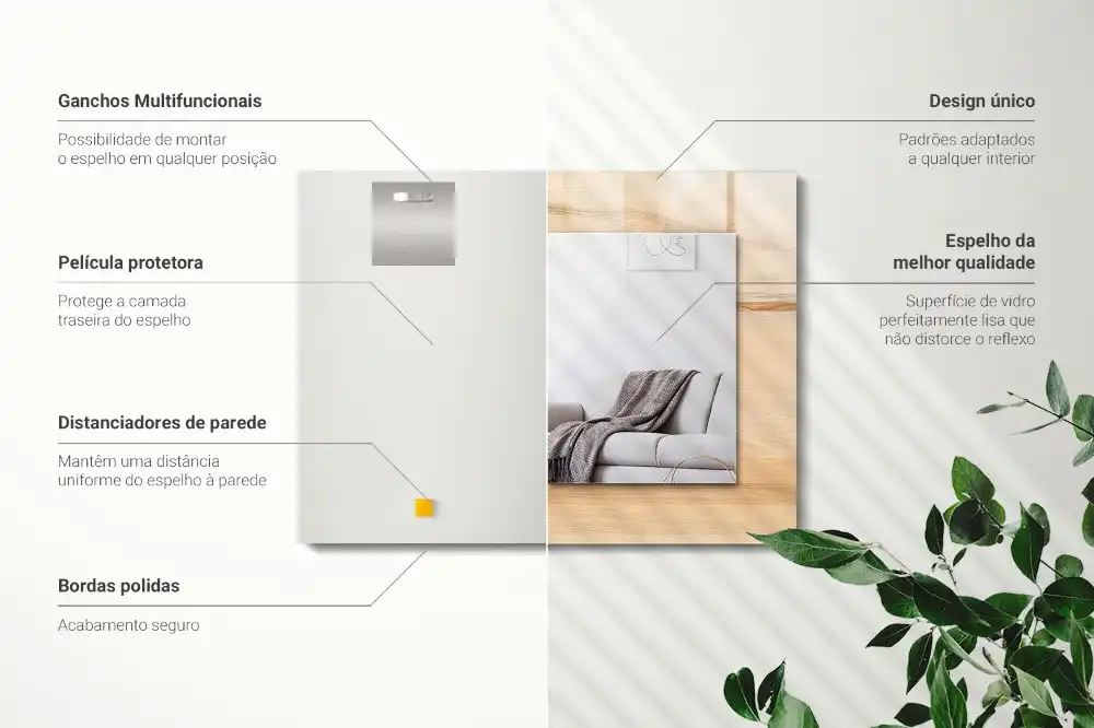 Rectangular wall mirror design Wooden board texture