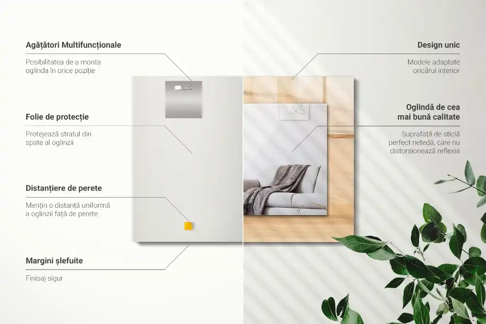 Rectangular wall mirror design Wooden board texture