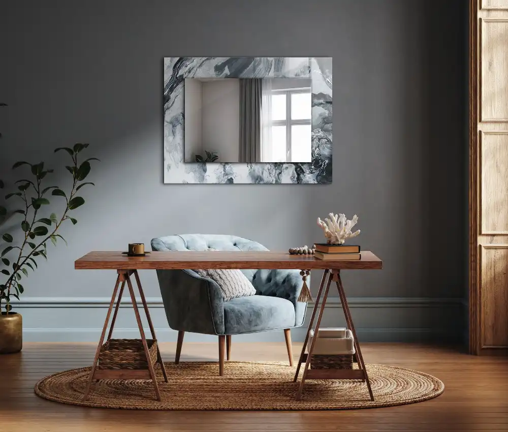 Rectangular mirror print Abstract painting composition