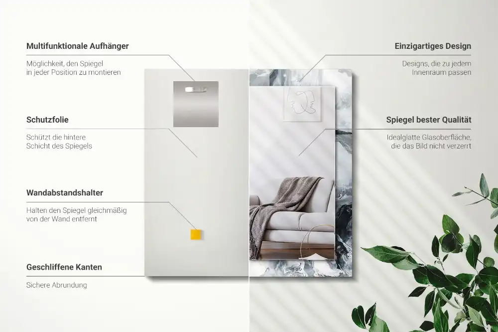 Rectangular mirror print Abstract painting composition