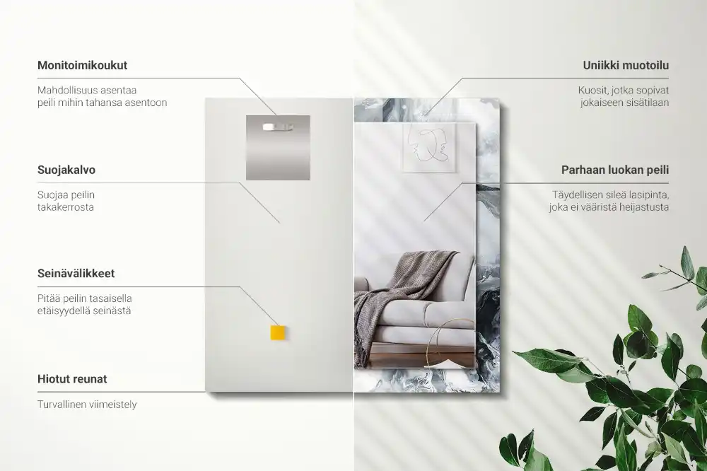 Rectangular mirror print Abstract painting composition